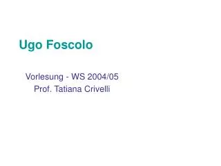 ugo foscolo