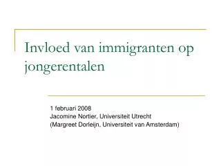 Invloed van immigranten op jongerentalen