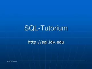 sql tutorium