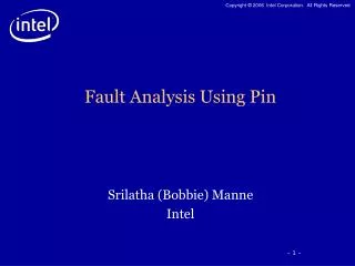 Fault Analysis Using Pin