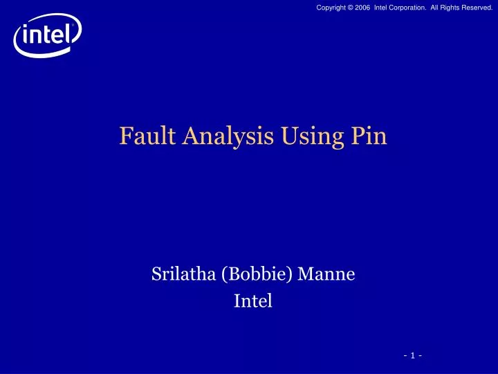 fault analysis using pin