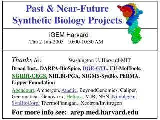 Past &amp; Near-Future Synthetic Biology Projects