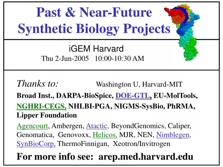 past near future synthetic biology projects