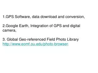 1.GPS Software, data download and conversion,