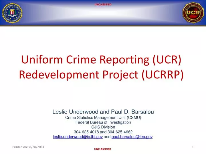 uniform crime reporting ucr redevelopment project ucrrp