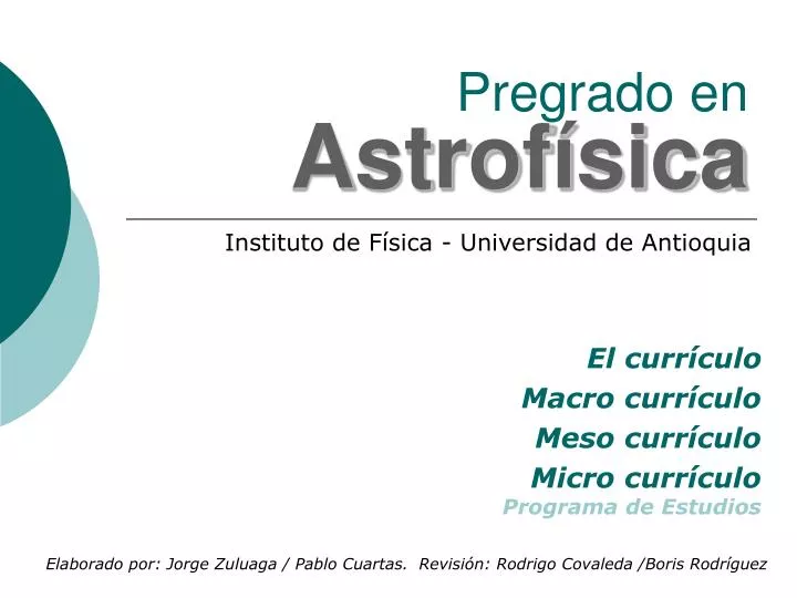 pregrado en astrof sica