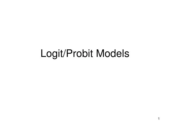 logit probit models