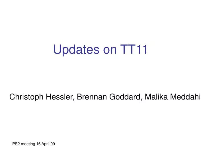 updates on tt11