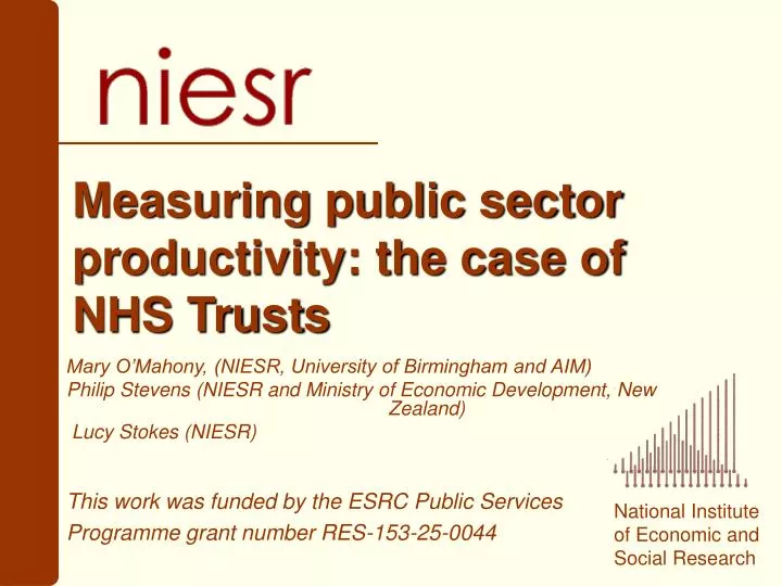 measuring public sector productivity the case of nhs trusts