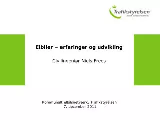 elbiler erfaringer og udvikling civilingeni r niels frees