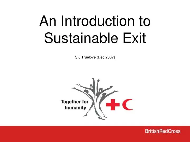 an introduction to sustainable exit s j truelove dec 2007