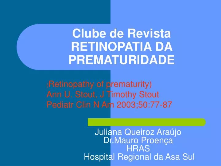 clube de revista retinopatia da prematuridade
