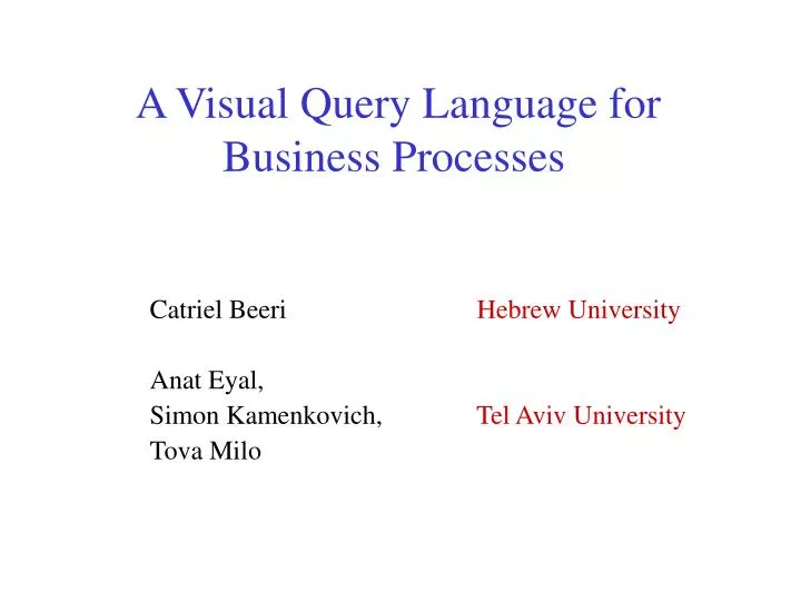a visual query language for business processes