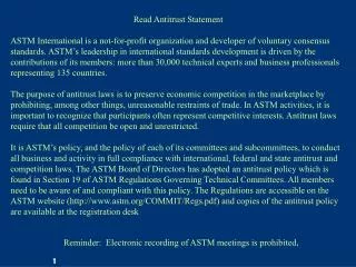 Read Antitrust Statement