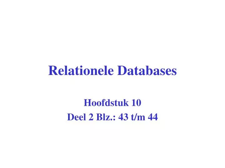 relationele databases