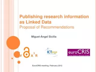 Publishing research information as Linked Data Proposal of Recommendations
