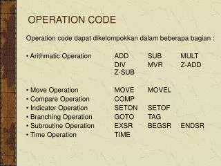 operation code