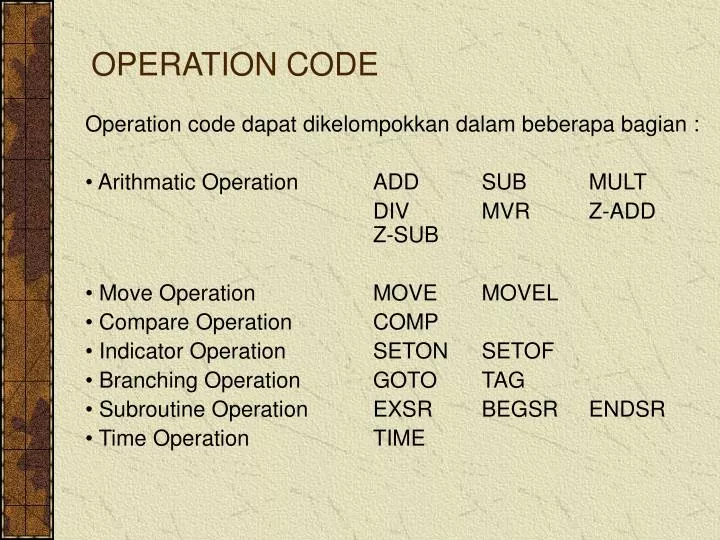 operation code