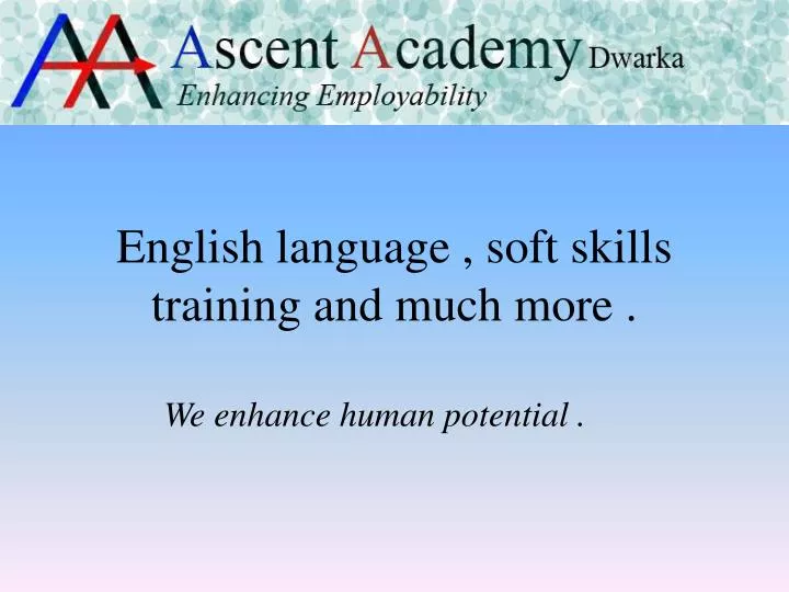english language soft skills training and much more