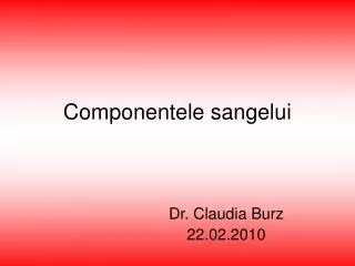 componentele sangelui