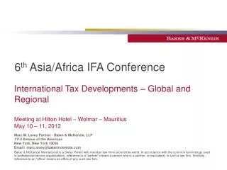 6 th Asia/Africa IFA Conference