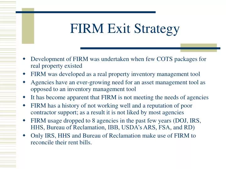 firm exit strategy