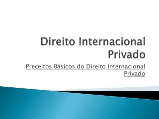 direito internacional privado