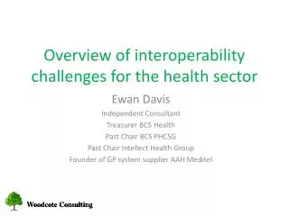 Overview of interoperability challenges for the health sector