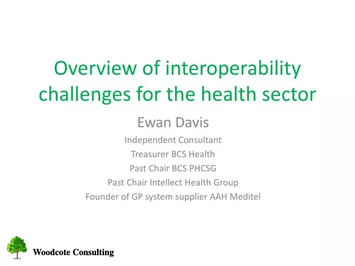 overview of interoperability challenges for the health sector