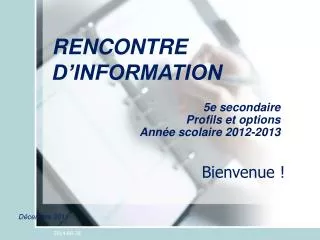 5e secondaire profils et options ann e scolaire 2012 2013