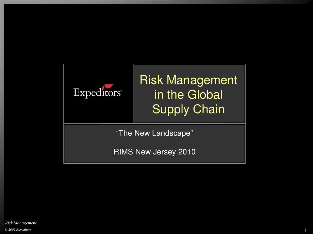 PPT - Risk Management in the Global Supply Chain PowerPoint ...