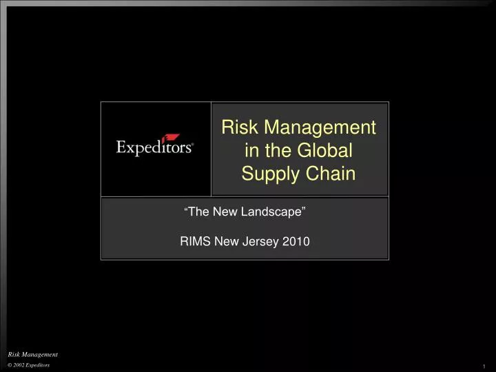 risk management in the global supply chain