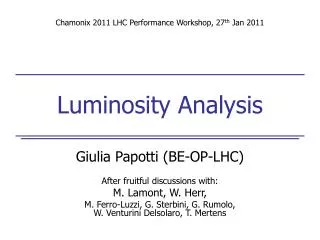 Giulia Papotti (BE-OP-LHC) After fruitful discussions with: M. Lamont, W. Herr,