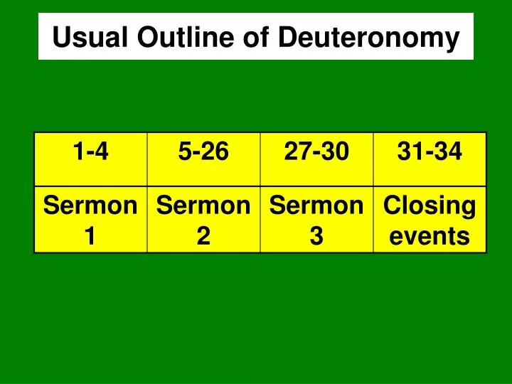 usual outline of deuteronomy