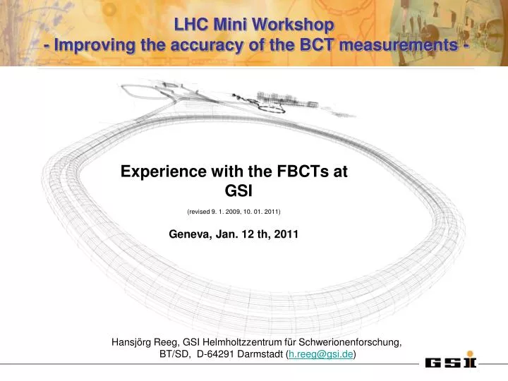 lhc mini workshop improving the accuracy of the bct measurements