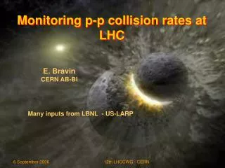 Monitoring p-p collision rates at LHC