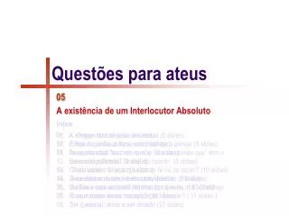 quest es para ateus