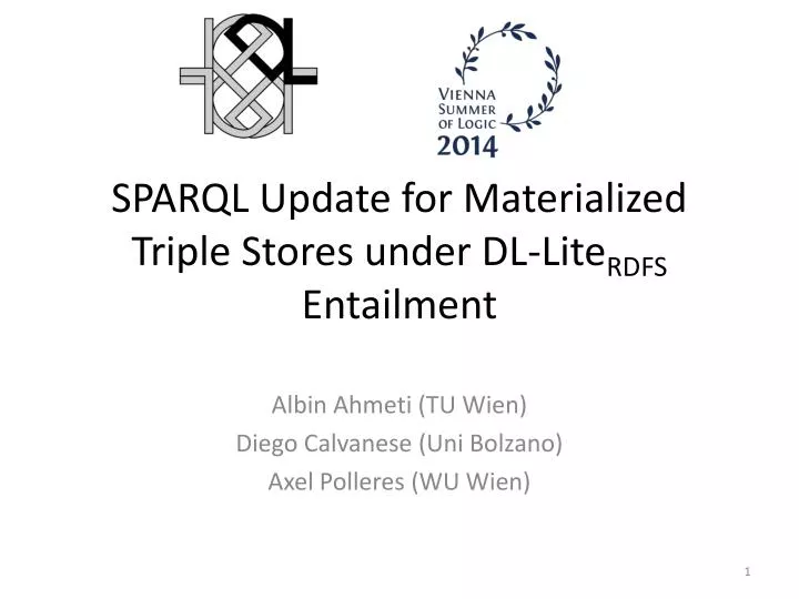 sparql update for materialized triple stores under dl lite rdfs entailment