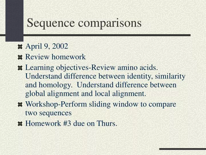 sequence comparisons