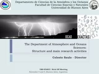 The Department of Atmosphere and Oceans Sciences: Structure and main research activities