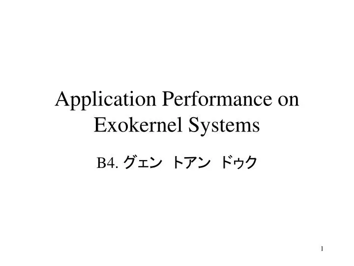 application performance on exokernel systems