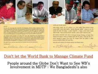 Don't let the World Bank to Manage Climate Fund