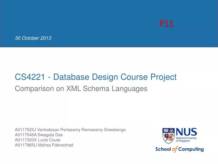 cs4221 database design course project comparison on xml schema l anguages