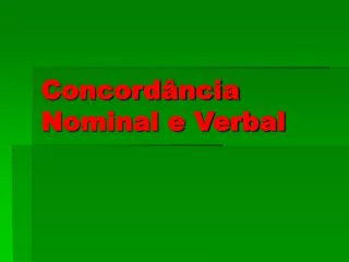 concord ncia nominal e verbal