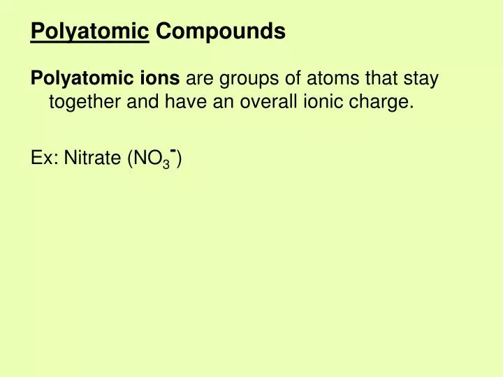 polyatomic compounds