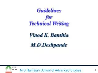 Guidelines for Technical Writing
