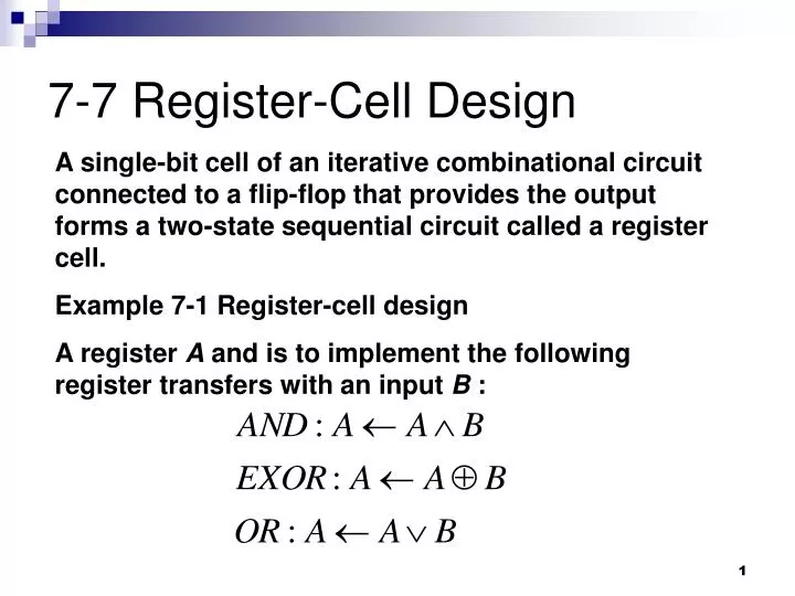 7 7 register cell design