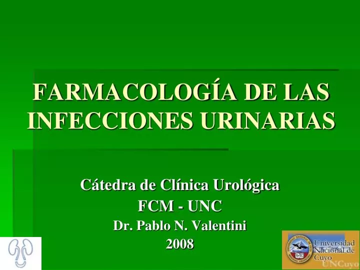 farmacolog a de las infecciones urinarias