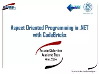 Aspect Oriented Programming in .NET with CodeBricks