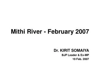 Mithi River - February 2007